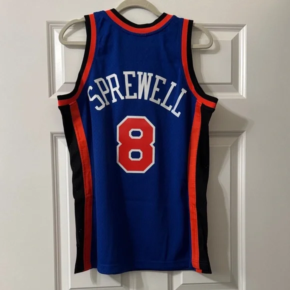 Mitchell & Ness Blue New York Knicks Jersey with Red Accents - Picture 5 of 5